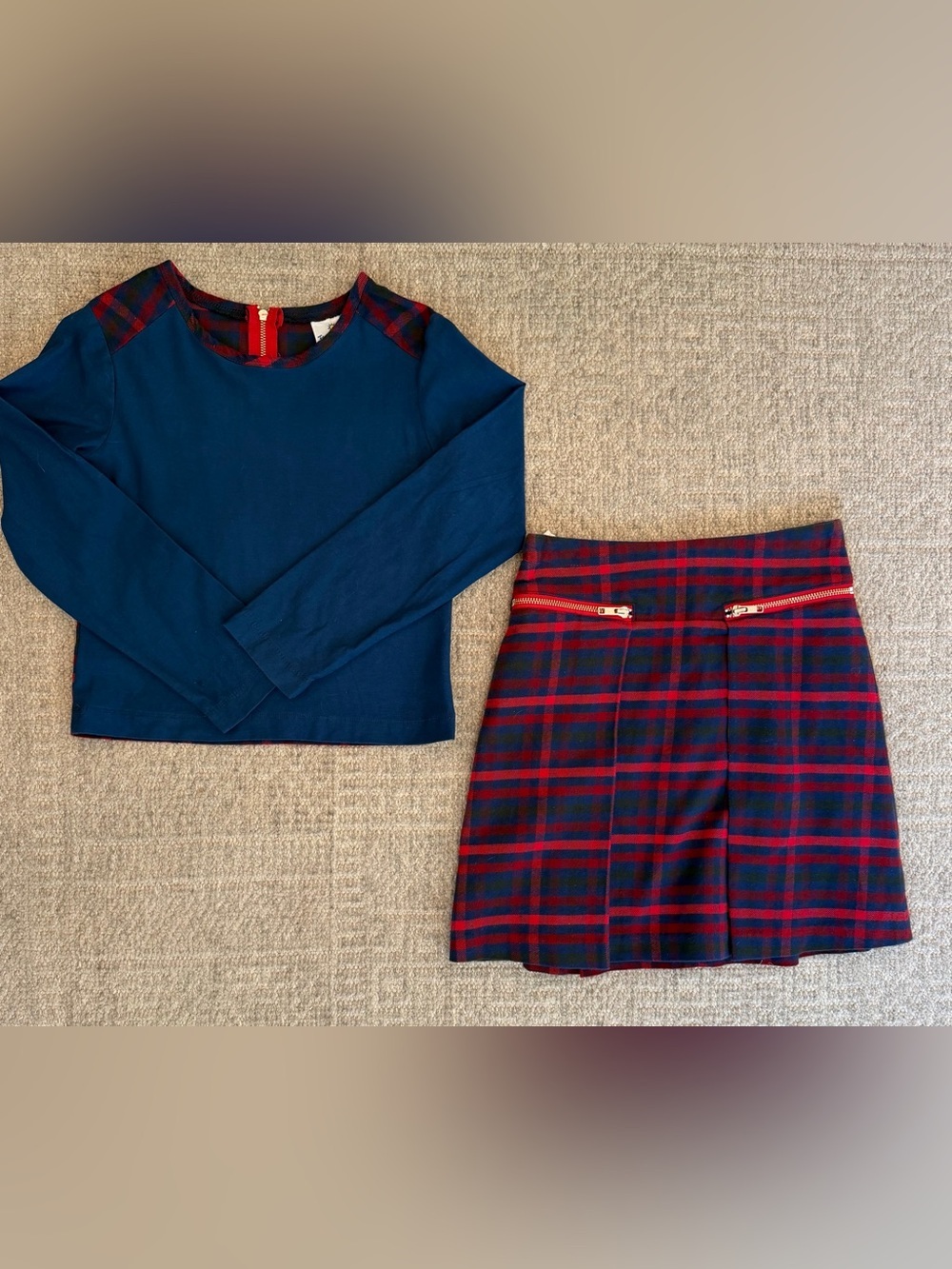 EUC Florence Eiseman girls plaid skirt set size 8